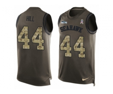 Men's Nike Seattle Seahawks #44 Delano Hill Limited Green Salute to Service Tank Top NFL Jersey