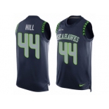 Men's Nike Seattle Seahawks #44 Delano Hill Limited Steel Blue Player Name & Number Tank Top NFL Jersey