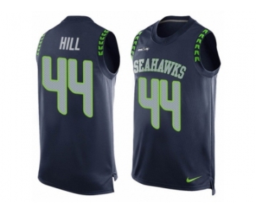 Men's Nike Seattle Seahawks #44 Delano Hill Limited Steel Blue Player Name & Number Tank Top NFL Jersey