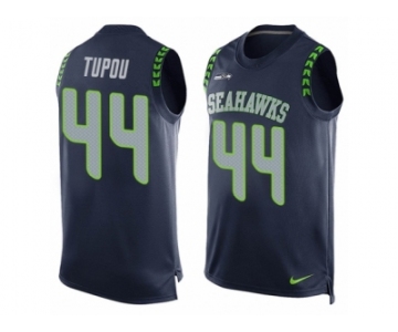 Men's Nike Seattle Seahawks #44 Tani Tupou Limited Steel Blue Player Name & Number Tank Top NFL Jersey