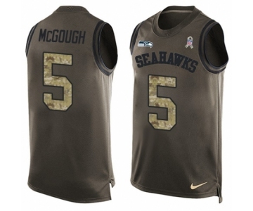 Men's Nike Seattle Seahawks #5 Alex McGough Limited Green Salute to Service Tank Top NFL Jersey