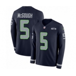 Men's Nike Seattle Seahawks #5 Alex McGough Limited Navy Blue Therma Long Sleeve NFL Jersey