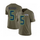 Men's Nike Seattle Seahawks #5 Alex McGough Limited Olive 2017 Salute to Service NFL Jersey