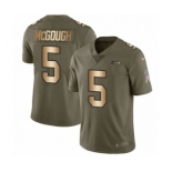 Men's Nike Seattle Seahawks #5 Alex McGough Limited Olive Gold 2017 Salute to Service NFL Jersey