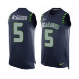 Men's Nike Seattle Seahawks #5 Alex McGough Limited Steel Blue Player Name & Number Tank Top NFL Jersey