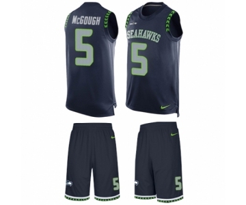 Men's Nike Seattle Seahawks #5 Alex McGough Limited Steel Blue Tank Top Suit NFL Jersey