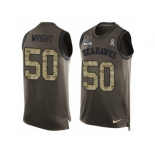 Men's Nike Seattle Seahawks #50 K.J. Wright Limited Green Salute to Service Tank Top NFL Jersey