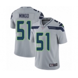 Men's Nike Seattle Seahawks #51 Barkevious Mingo Grey Alternate Vapor Untouchable Limited Player NFL Jersey