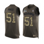 Men's Nike Seattle Seahawks #51 Barkevious Mingo Limited Green Salute to Service Tank Top NFL Jersey