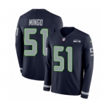 Men's Nike Seattle Seahawks #51 Barkevious Mingo Limited Navy Blue Therma Long Sleeve NFL Jersey