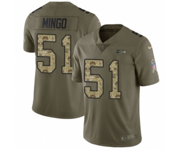 Men's Nike Seattle Seahawks #51 Barkevious Mingo Limited Olive Camo 2017 Salute to Service NFL Jersey