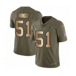 Men's Nike Seattle Seahawks #51 Barkevious Mingo Limited Olive Gold 2017 Salute to Service NFL Jersey