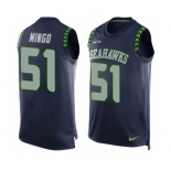 Men's Nike Seattle Seahawks #51 Barkevious Mingo Limited Steel Blue Player Name & Number Tank Top NFL Jersey