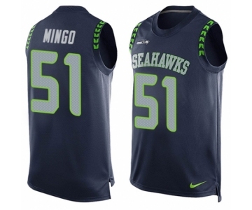 Men's Nike Seattle Seahawks #51 Barkevious Mingo Limited Steel Blue Player Name & Number Tank Top NFL Jersey