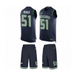 Men's Nike Seattle Seahawks #51 Barkevious Mingo Limited Steel Blue Tank Top Suit NFL Jersey