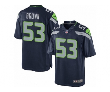 Men's Nike Seattle Seahawks #53 Arthur Brown Limited Steel Blue Team Color NFL Jersey