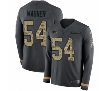 Men's Nike Seattle Seahawks #54 Bobby Wagner Limited Black Salute to Service Therma Long Sleeve NFL Jersey