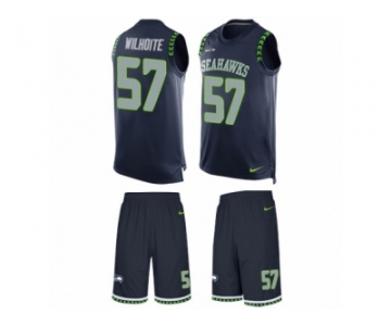 Men's Nike Seattle Seahawks #57 Michael Wilhoite Limited Steel Blue Tank Top Suit NFL Jersey