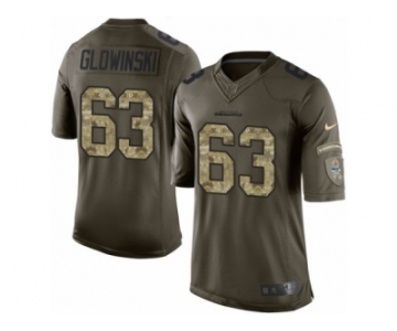 Men's Nike Seattle Seahawks #63 Mark Glowinski Limited Green Salute to Service NFL Jersey