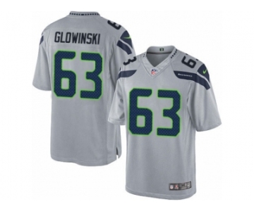 Men's Nike Seattle Seahawks #63 Mark Glowinski Limited Grey Alternate NFL Jersey