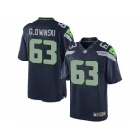 Men's Nike Seattle Seahawks #63 Mark Glowinski Limited Steel Blue Team Color NFL Jersey