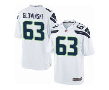 Men's Nike Seattle Seahawks #63 Mark Glowinski Limited White NFL Jersey