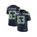 Men's Nike Seattle Seahawks #63 Mark Glowinski Vapor Untouchable Limited Steel Blue Team Color NFL Jersey