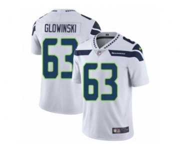 Men's Nike Seattle Seahawks #63 Mark Glowinski Vapor Untouchable Limited White NFL Jersey