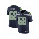 Men's Nike Seattle Seahawks #68 Justin Britt Vapor Untouchable Limited Steel Blue Team Color NFL Jersey