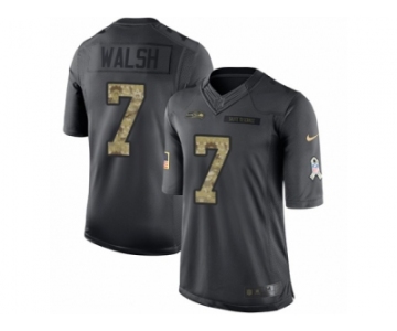 Men's Nike Seattle Seahawks #7 Blair Walsh Limited Black 2016 Salute to Service NFL Jersey