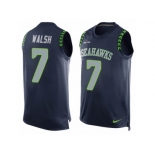 Men's Nike Seattle Seahawks #7 Blair Walsh Limited Steel Blue Player Name & Number Tank Top NFL Jersey