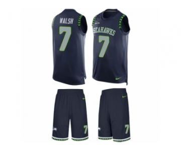 Men's Nike Seattle Seahawks #7 Blair Walsh Limited Steel Blue Tank Top Suit NFL Jersey