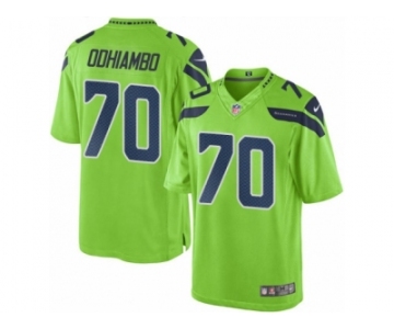 Men's Nike Seattle Seahawks #70 Rees Odhiambo Limited Green Rush NFL Jersey