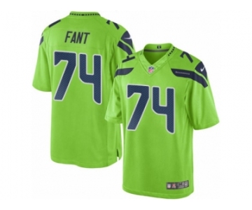 Men's Nike Seattle Seahawks #74 George Fant Limited Green Rush NFL Jersey