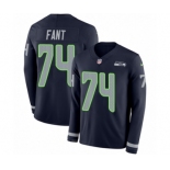 Men's Nike Seattle Seahawks #74 George Fant Limited Navy Blue Therma Long Sleeve NFL Jersey