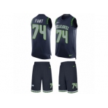 Men's Nike Seattle Seahawks #74 George Fant Limited Steel Blue Tank Top Suit NFL Jersey