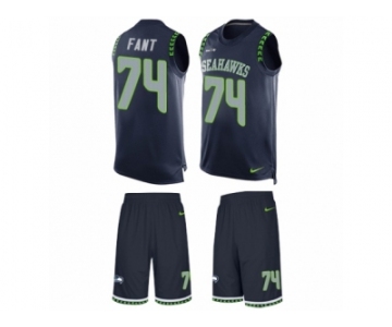 Men's Nike Seattle Seahawks #74 George Fant Limited Steel Blue Tank Top Suit NFL Jersey