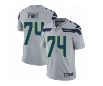 Men's Nike Seattle Seahawks #74 George Fant Vapor Untouchable Limited Grey Alternate NFL Jersey