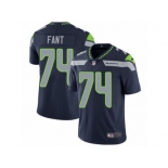 Men's Nike Seattle Seahawks #74 George Fant Vapor Untouchable Limited Steel Blue Team Color NFL Jersey