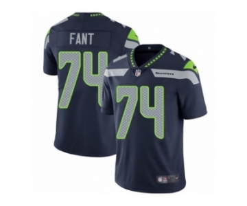 Men's Nike Seattle Seahawks #74 George Fant Vapor Untouchable Limited Steel Blue Team Color NFL Jersey