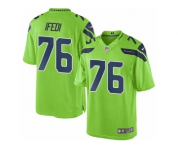 Men's Nike Seattle Seahawks #76 Germain Ifedi Limited Green Rush NFL Jersey