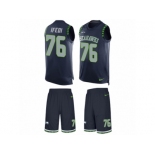 Men's Nike Seattle Seahawks #76 Germain Ifedi Limited Steel Blue Tank Top Suit NFL Jersey