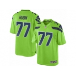 Men's Nike Seattle Seahawks #77 Ahtyba Rubin Limited Green Rush NFL Jersey