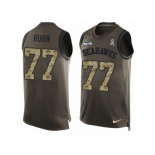 Men's Nike Seattle Seahawks #77 Ahtyba Rubin Limited Green Salute to Service Tank Top NFL Jersey