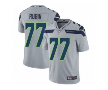 Men's Nike Seattle Seahawks #77 Ahtyba Rubin Vapor Untouchable Limited Grey Alternate NFL Jersey