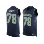 Men's Nike Seattle Seahawks #78 Bradley Sowell Limited Steel Blue Player Name & Number Tank Top NFL Jersey