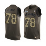 Men's Nike Seattle Seahawks #78 D.J. Fluker Limited Green Salute to Service Tank Top NFL Jersey