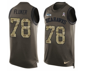 Men's Nike Seattle Seahawks #78 D.J. Fluker Limited Green Salute to Service Tank Top NFL Jersey