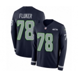 Men's Nike Seattle Seahawks #78 D.J. Fluker Limited Navy Blue Therma Long Sleeve NFL Jersey