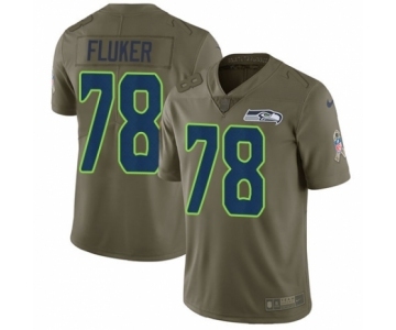 Men's Nike Seattle Seahawks #78 D.J. Fluker Limited Olive 2017 Salute to Service NFL Jersey